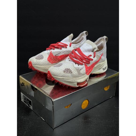 CV0697-100 Off-White Nike Air Zoom Tempo Next% Flyknit Solar Red (Men's) size 10 - Picture 1 of 10